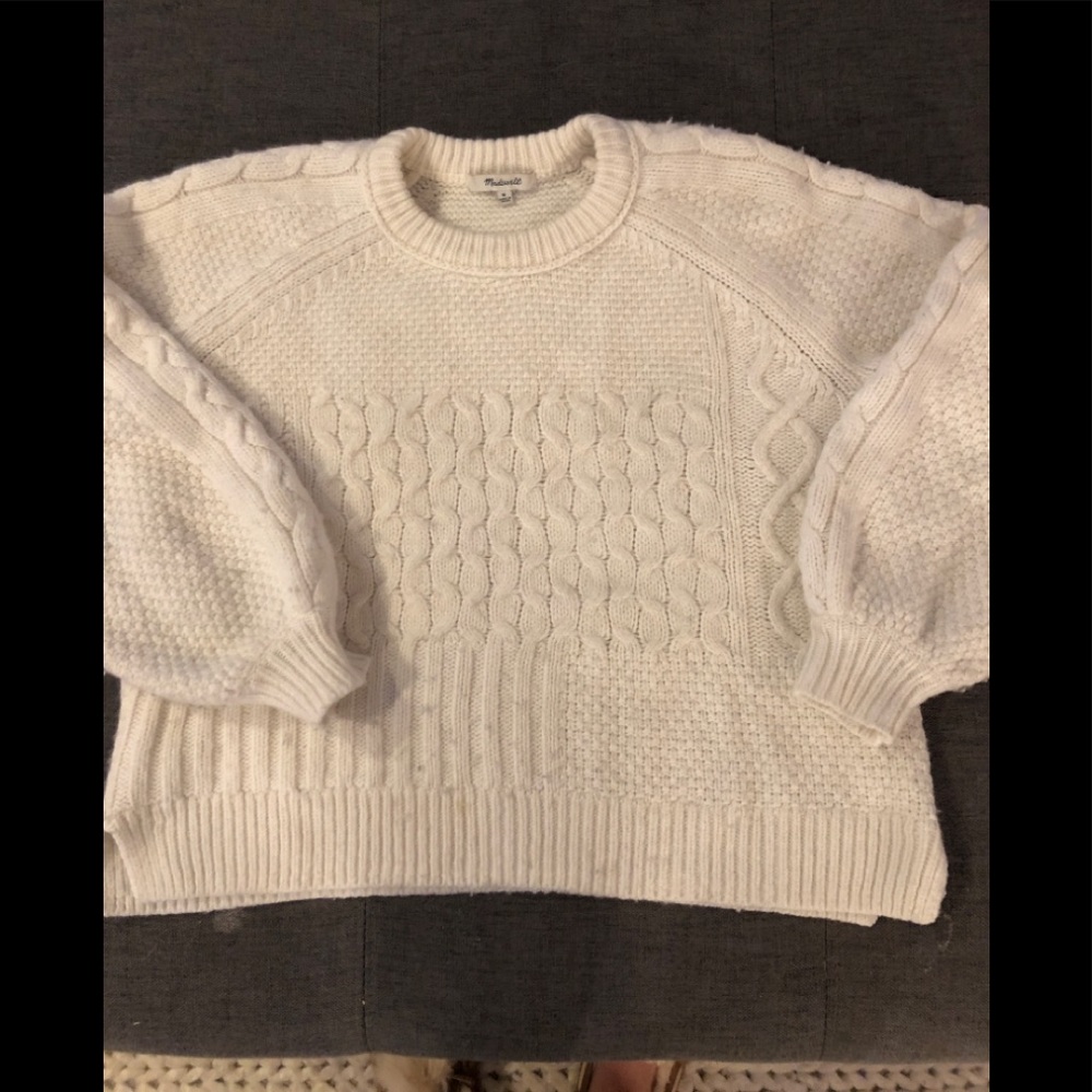 Madewell Cream puff sleeve sweater